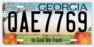 GA license plate QAE7769