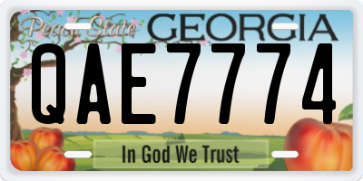 GA license plate QAE7774