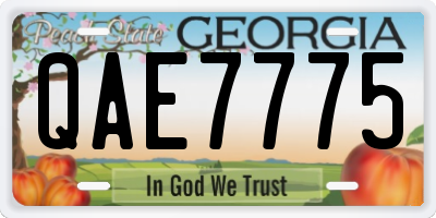 GA license plate QAE7775