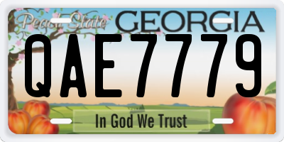 GA license plate QAE7779