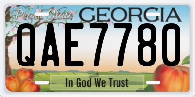GA license plate QAE7780