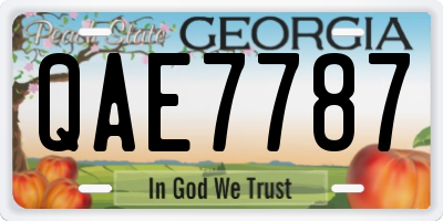 GA license plate QAE7787