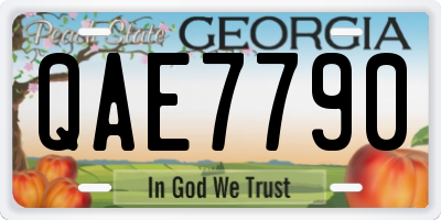 GA license plate QAE7790