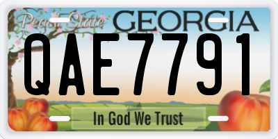 GA license plate QAE7791