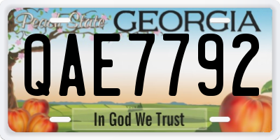 GA license plate QAE7792
