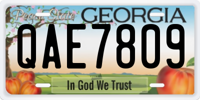 GA license plate QAE7809
