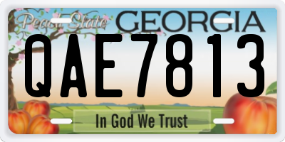 GA license plate QAE7813