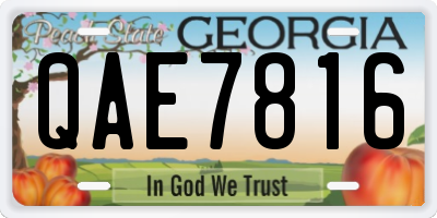 GA license plate QAE7816