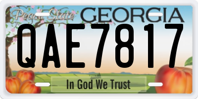 GA license plate QAE7817