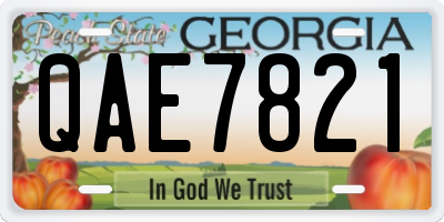 GA license plate QAE7821