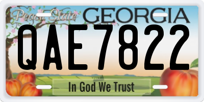 GA license plate QAE7822