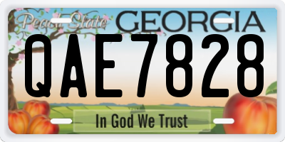 GA license plate QAE7828