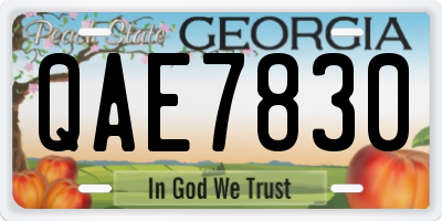 GA license plate QAE7830