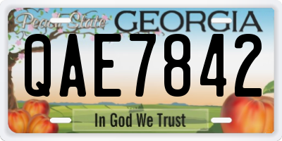 GA license plate QAE7842