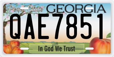 GA license plate QAE7851