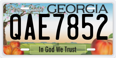 GA license plate QAE7852