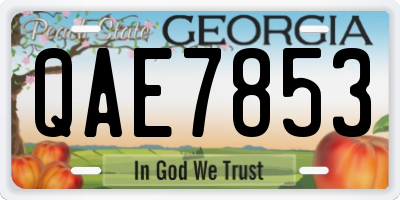 GA license plate QAE7853