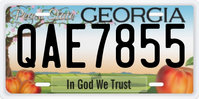 GA license plate QAE7855