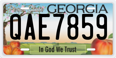 GA license plate QAE7859