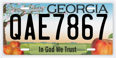 GA license plate QAE7867