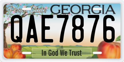GA license plate QAE7876