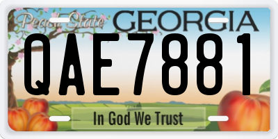 GA license plate QAE7881