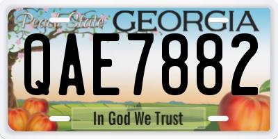 GA license plate QAE7882