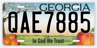 GA license plate QAE7885