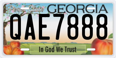 GA license plate QAE7888