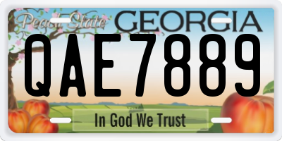 GA license plate QAE7889