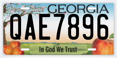 GA license plate QAE7896