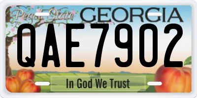 GA license plate QAE7902