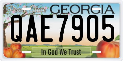 GA license plate QAE7905