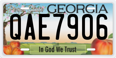 GA license plate QAE7906