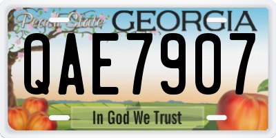 GA license plate QAE7907