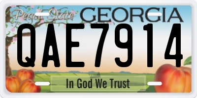 GA license plate QAE7914