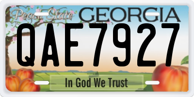 GA license plate QAE7927