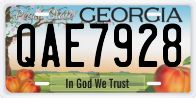GA license plate QAE7928