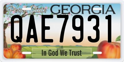 GA license plate QAE7931