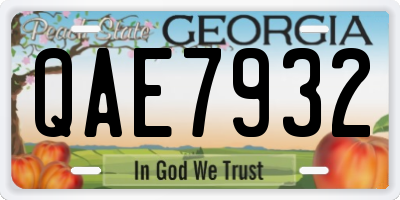 GA license plate QAE7932