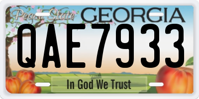 GA license plate QAE7933