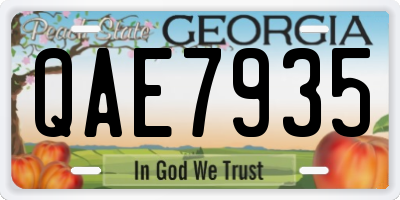 GA license plate QAE7935