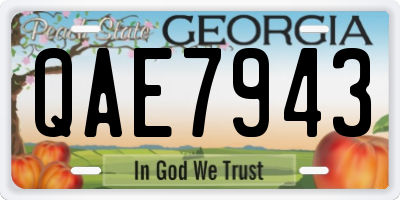 GA license plate QAE7943