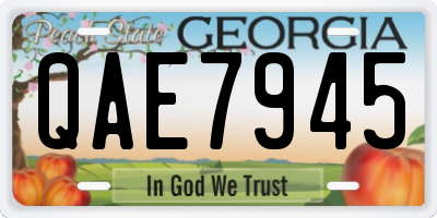 GA license plate QAE7945