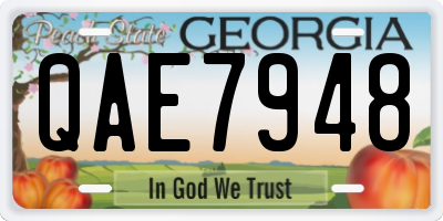 GA license plate QAE7948