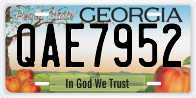 GA license plate QAE7952