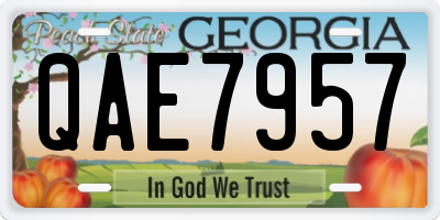 GA license plate QAE7957