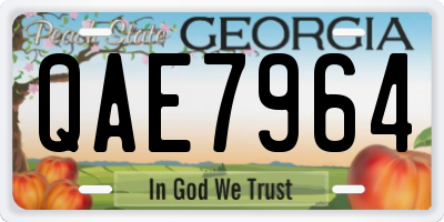 GA license plate QAE7964