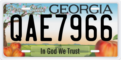 GA license plate QAE7966