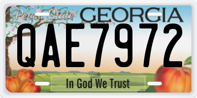GA license plate QAE7972